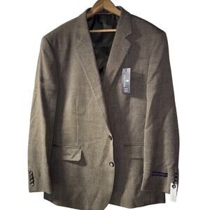 Stafford Men's Stretch Classic Fit Sport Coat NWT 48 Regular Brown Donegal